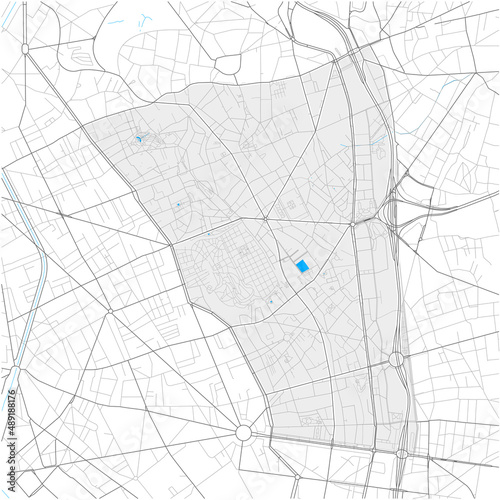 20th Arrondissement, Paris, FRANCE high detail vector map