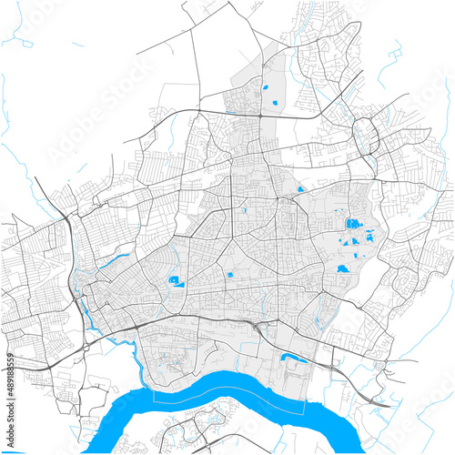 Barking and Dagenham, Greater London, United Kingdom high detail vector map