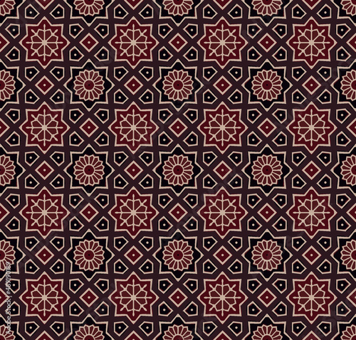 abstract Hand indian Block Ajrakh Print background pattern