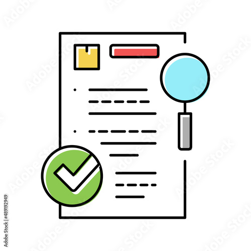 requisition review color icon vector illustration