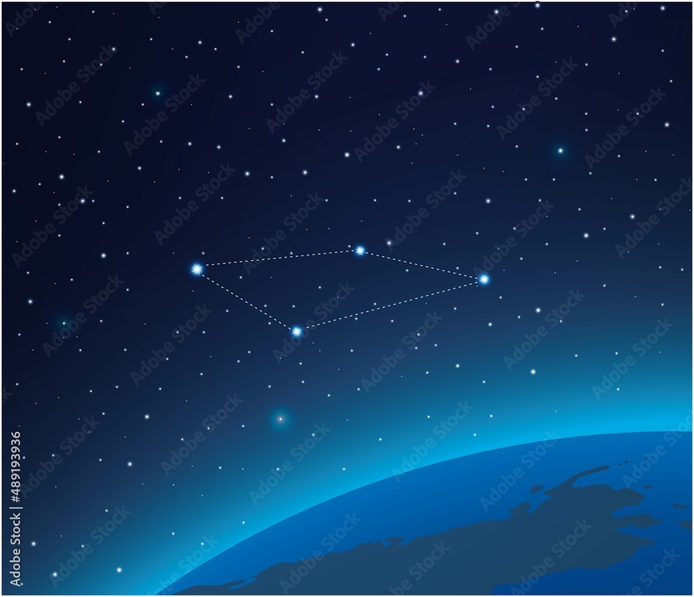 Fototapeta premium Constellation Fornax with planet in deep space 