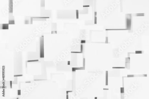 White geometric abstract background with squares in sunlight with soft light dark gradient grey random shadows  top view  tile pattern. Elegant modern backdrop in minimal style.