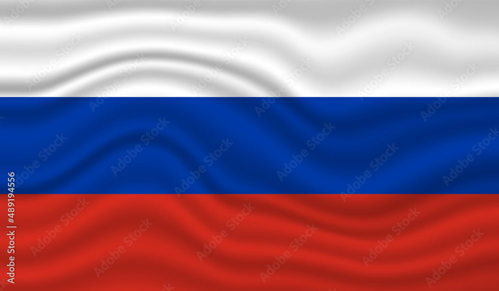 Russia National Flag vector design. Russia flag 3D waving background vector illustration Russia National Flag vector design. Russia flag 3D waving background vector illustration