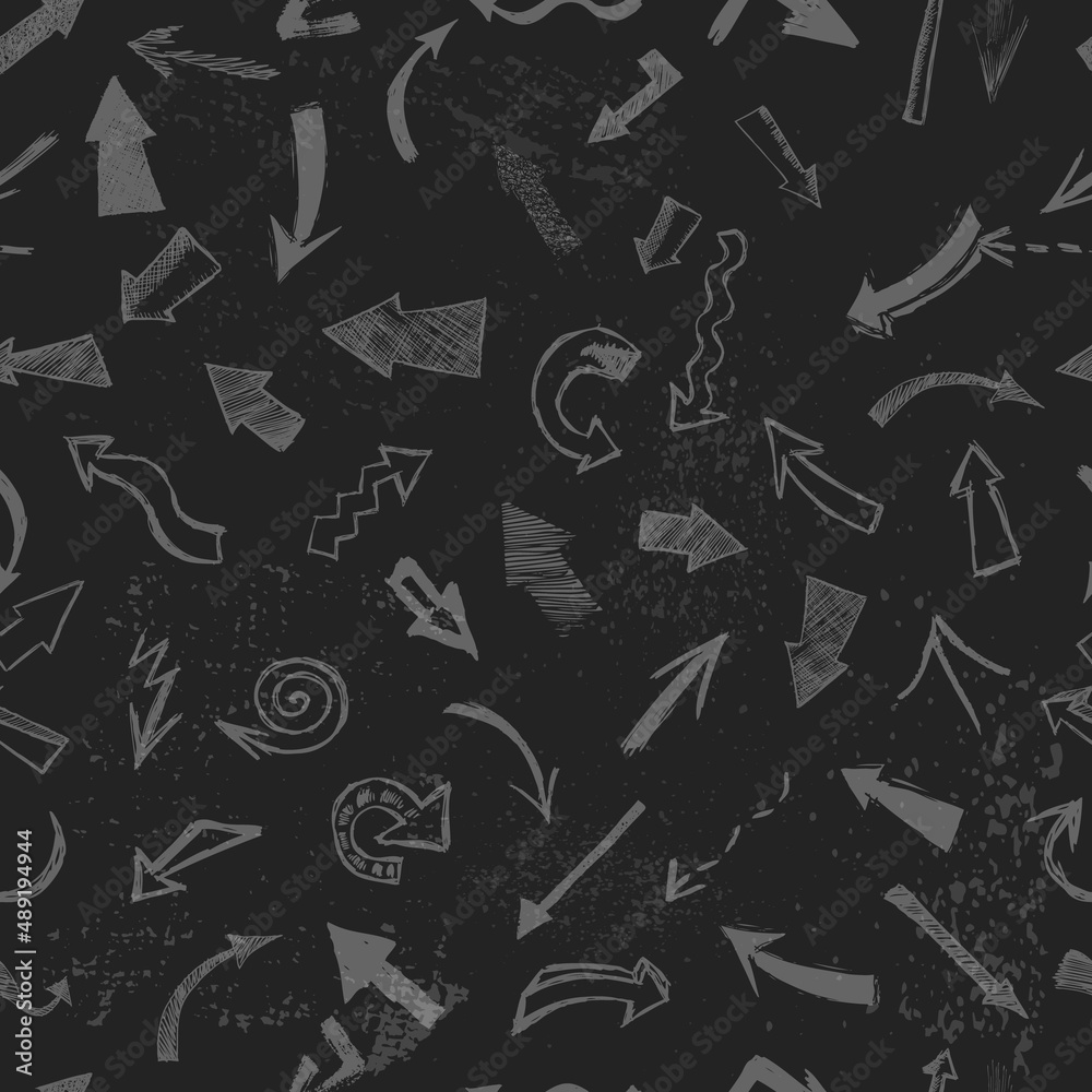 Blackboard. Arrows drawn in chalk. Seamless background. Vector illustration Blackboard. Arrows drawn in chalk. Seamless background. Vector illustration