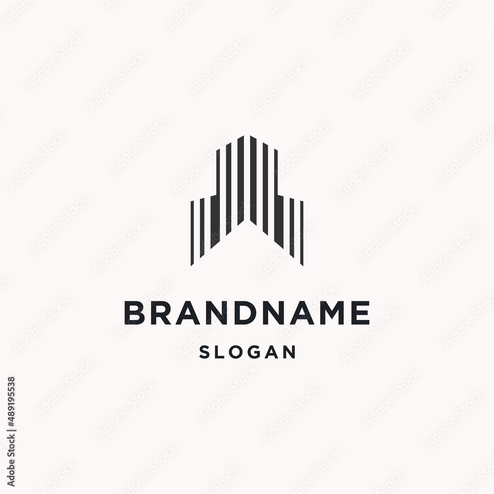 Building logo icon flat design template 