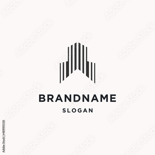 Building logo icon flat design template 