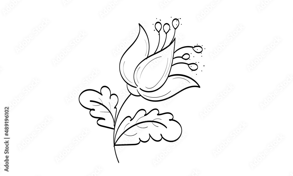 Obraz premium Borders flower. Embroidery pattern design for print or use as different line stitches.