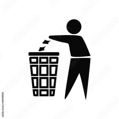 vector illustration of a trash can, perfect for littering warnings, etc