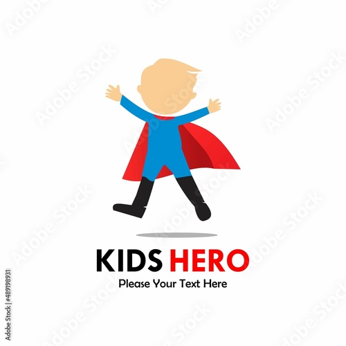 Kids hero logo template illustration