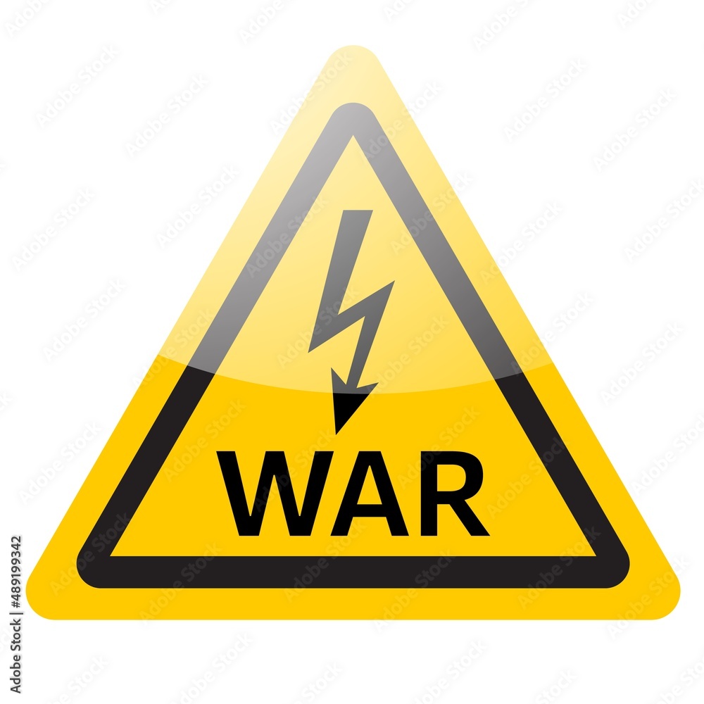 Yellow danger sign. War warning symbol icon. Vector Yellow danger sign. War warning symbol icon. Vector