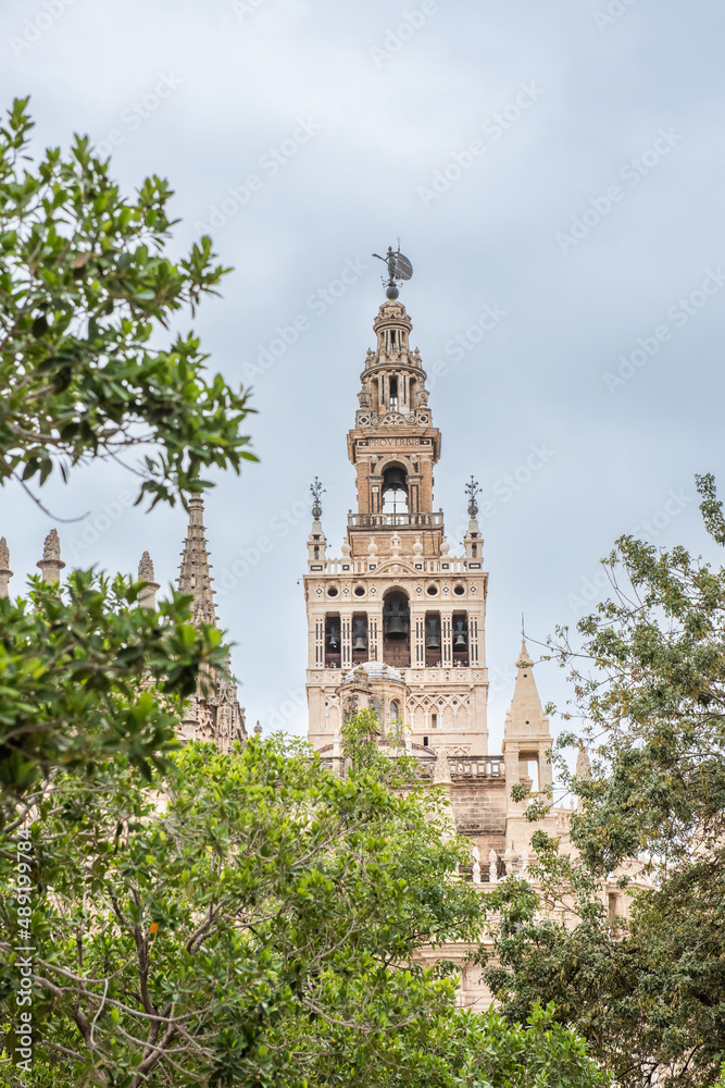 Minarett in Sevilla, Sehenswürdigkeit Giralda, Spanien, Andalusien, Europa