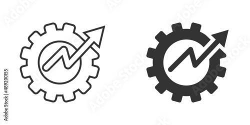 Productivity icon in flat style. Process strategy vector illustration on isolated background. Seo analytics sign business concept. photo