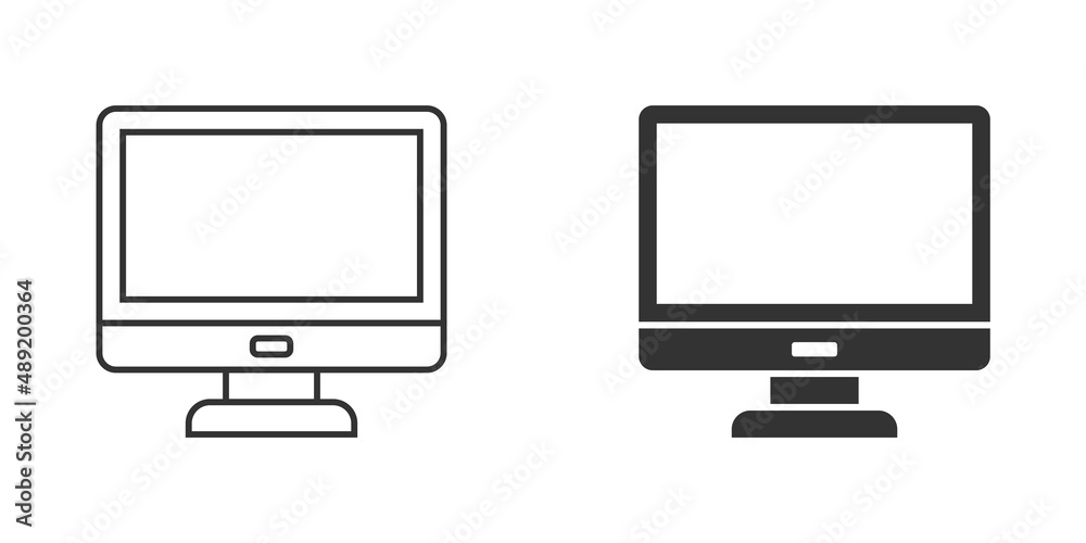 Personal computer in flat style. Desktop pc vector illustration on isolated background. Monitor display sign business concept. Personal computer in flat style. Desktop pc vector illustration on isolated background. Monitor display sign business concept.