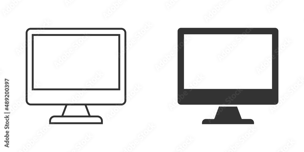 Personal computer in flat style. Desktop pc vector illustration on isolated background. Monitor display sign business concept. Personal computer in flat style. Desktop pc vector illustration on isolated background. Monitor display sign business concept.