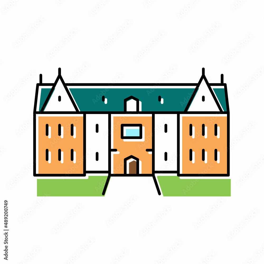 mansion house color icon vector illustration