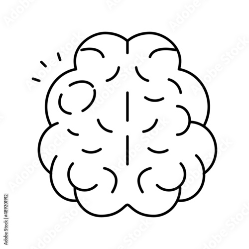 stroke brain disease line icon vector illustration