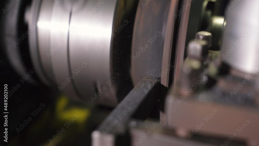 Closeup Of A Brake Disc On A Lathe Closeup Of A Brake Disc On A Lathe