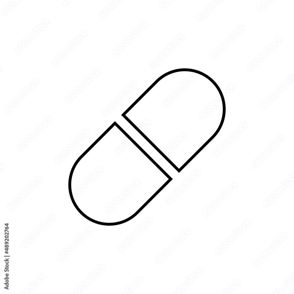 Capsule icon in line style Capsule icon in line style