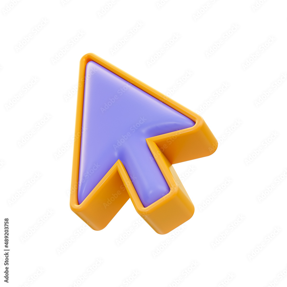 realistic glossy cartoon look mouse cursor icon 3d render for website choosing actions or correct realistic glossy cartoon look mouse cursor icon 3d render for website choosing actions or correct