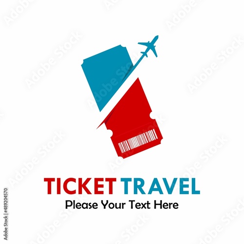 Ticket travel logo template illustration