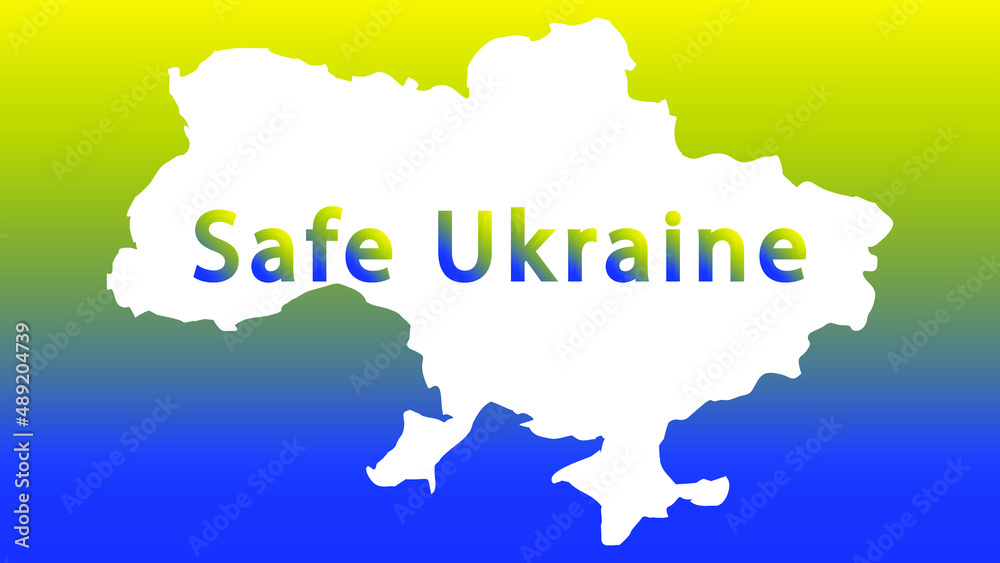 Stylized Ukraine flag. Pray for Ukraine vector illustration. Vector illustration with the text asking prays due military invasion of Ukraine
