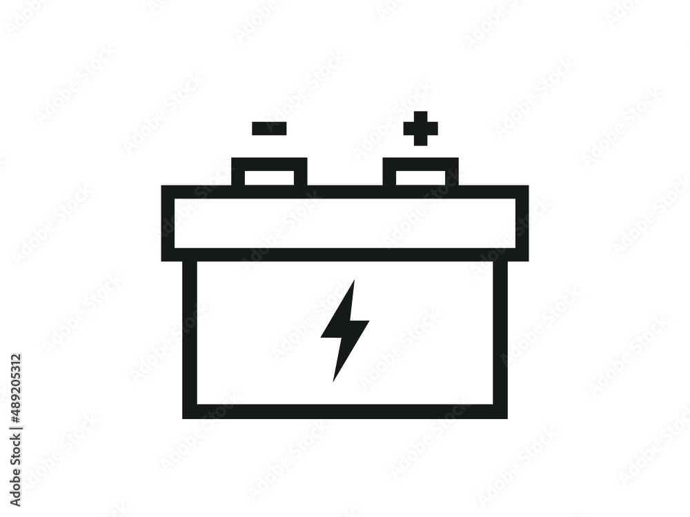 Illustration of car battery icon. Car battery icon on white background. Illustration of car battery icon. Car battery icon on white background.