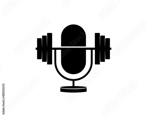 Music microphone with gym barbel inside