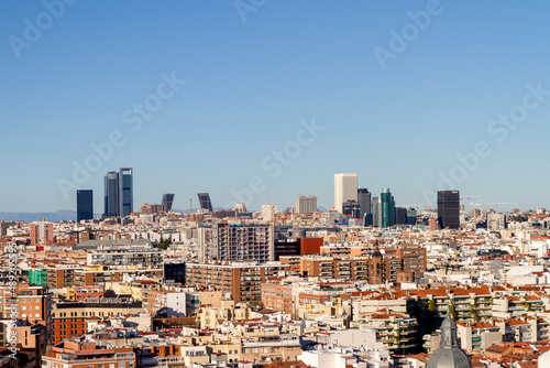 Skyline, panoramica, panoramic, paisaje, landscape, vista o view de la ciudad de Madrid, comunidad autonoma de Madrid, pais de España o Spain photo