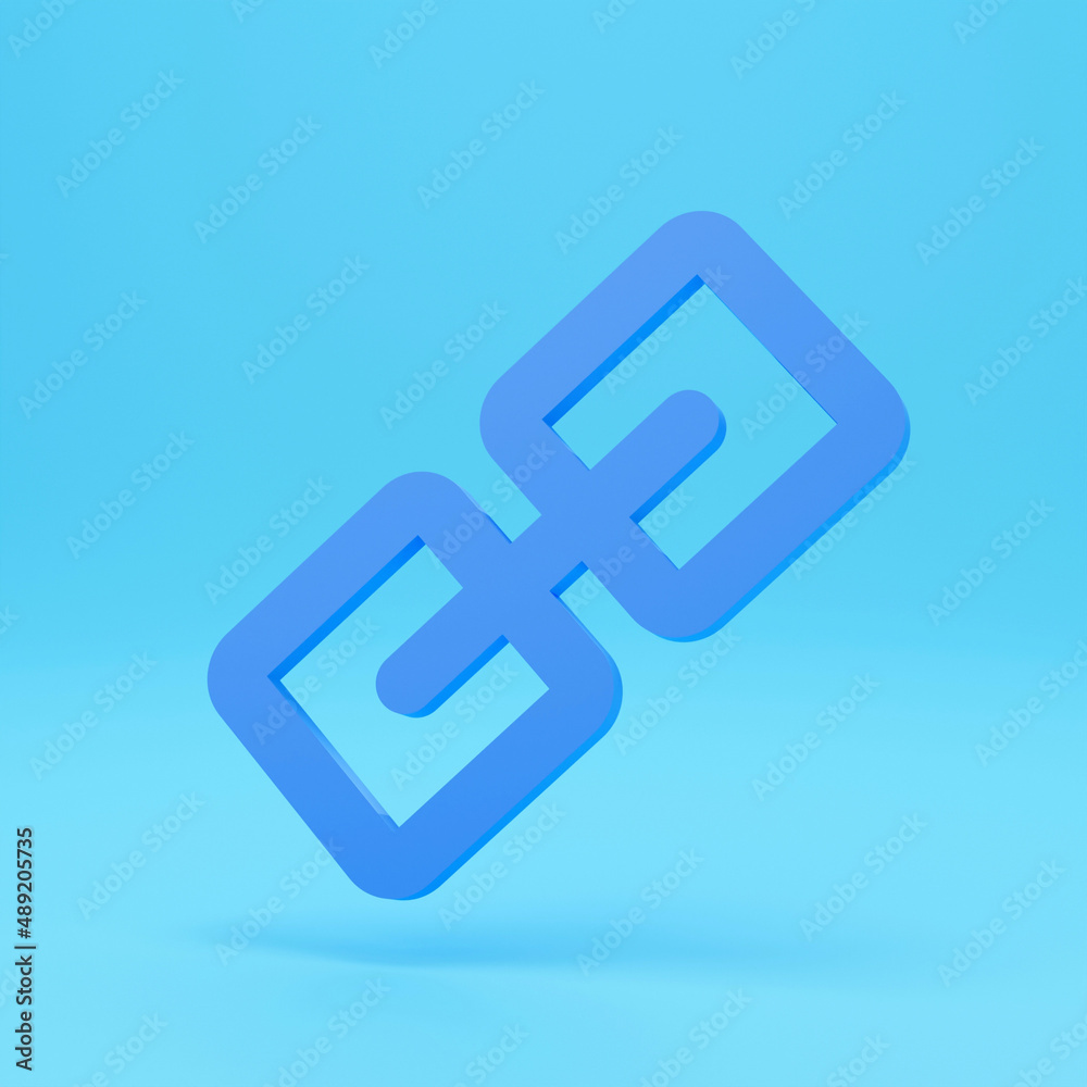 Blockchain link sign 3D cartoon symbol. Internet technology chain security business network concept illustration Blockchain link sign 3D cartoon symbol. Internet technology chain security business network concept illustration