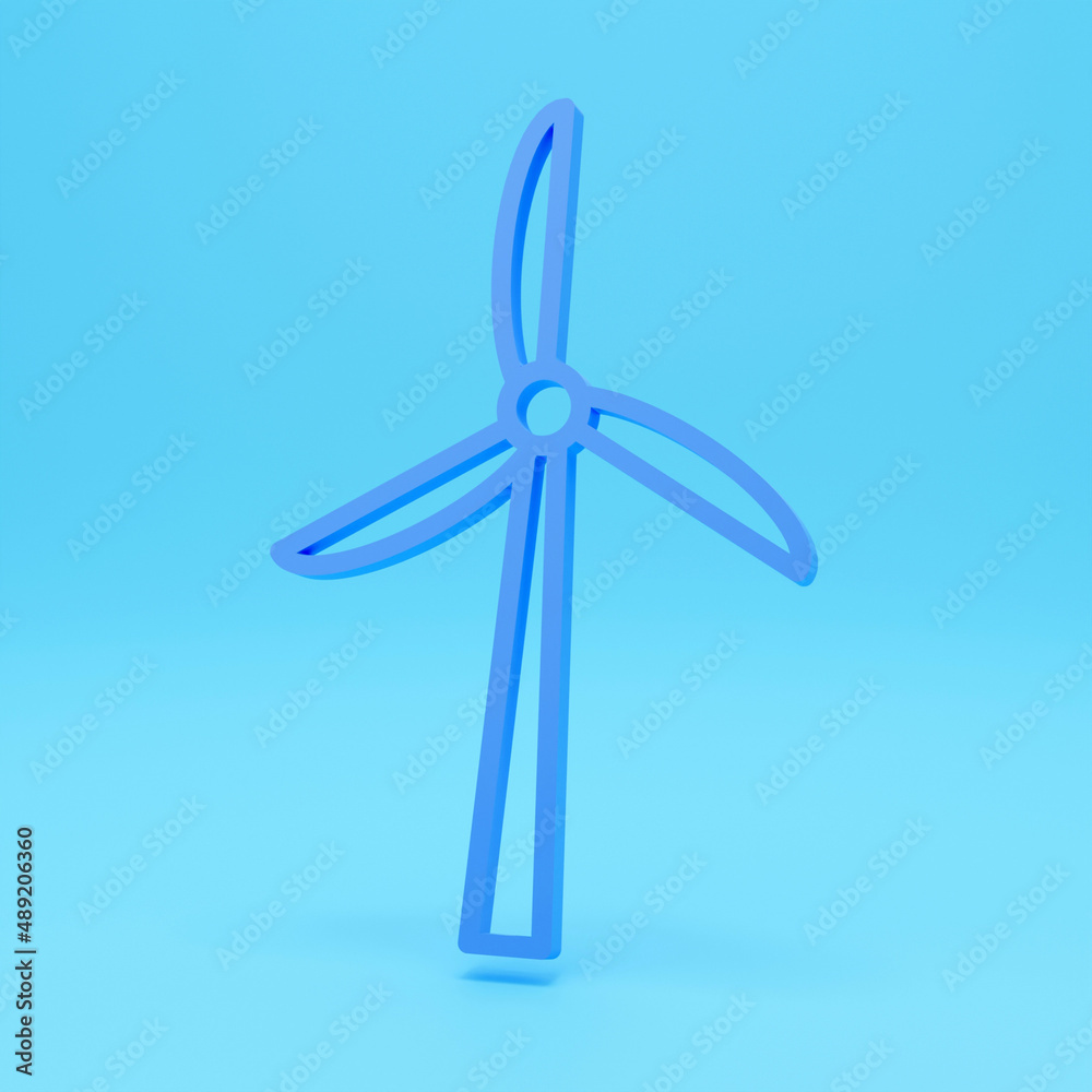 3d render of Rotating windmill linear icon. Thin line illustration. Wind eco energy contour symbol. 3d illustration isolated outline drawing. 3d render of Rotating windmill linear icon. Thin line illustration. Wind eco energy contour symbol. 3d illustration isolated outline drawing.