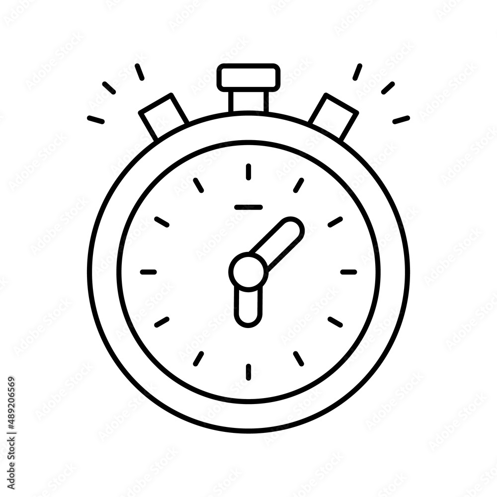 Obraz premium stopwatch playing time counting line icon vector illustration