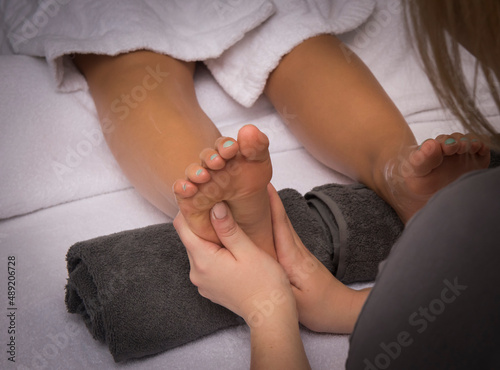 foot massage close up
