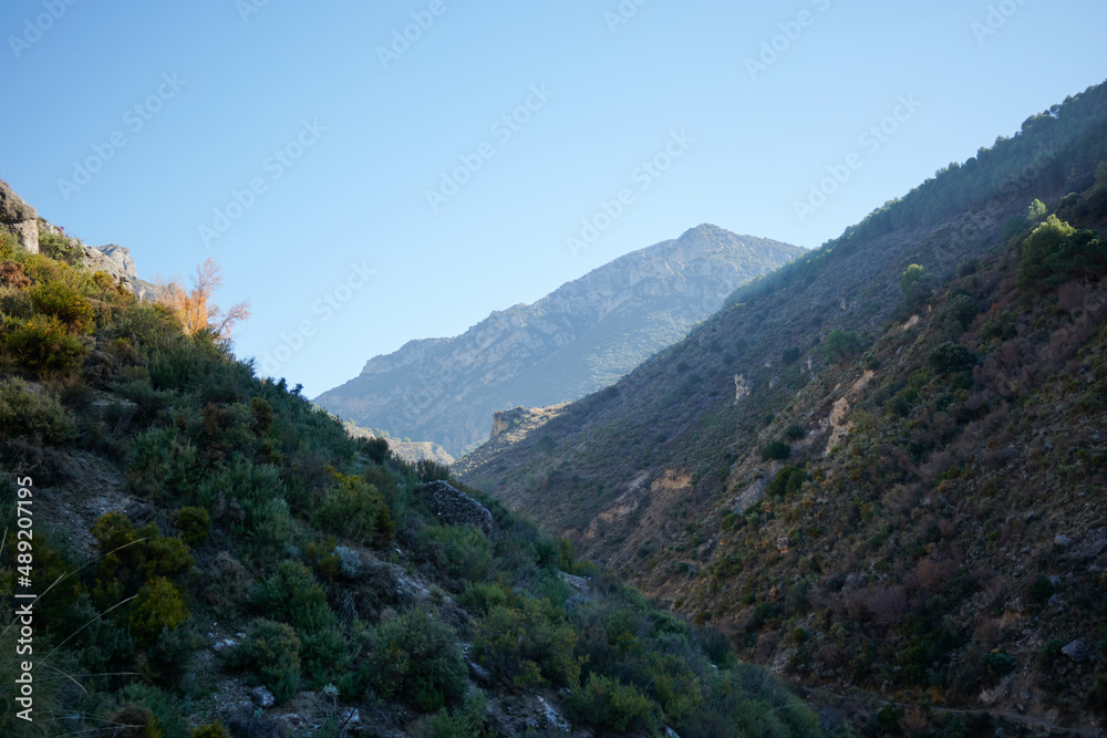 A beautiful shot of mountains in Los Cahorros hiking, Granada