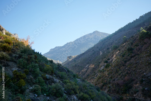 A beautiful shot of mountains in Los Cahorros hiking, Granada