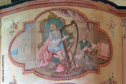 King David, fresco in the Church of Our Lady of Dol in Dol, Croatia