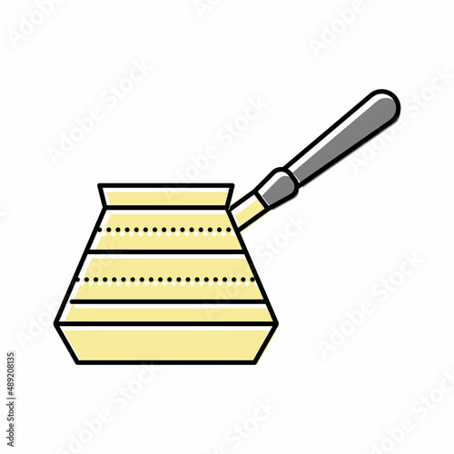 turkish cezve coffee make tool color icon vector illustration