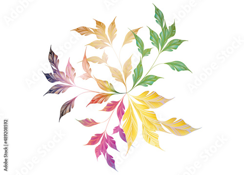 zart schimmerndes harmonisches Blätter Arrangement © namosh