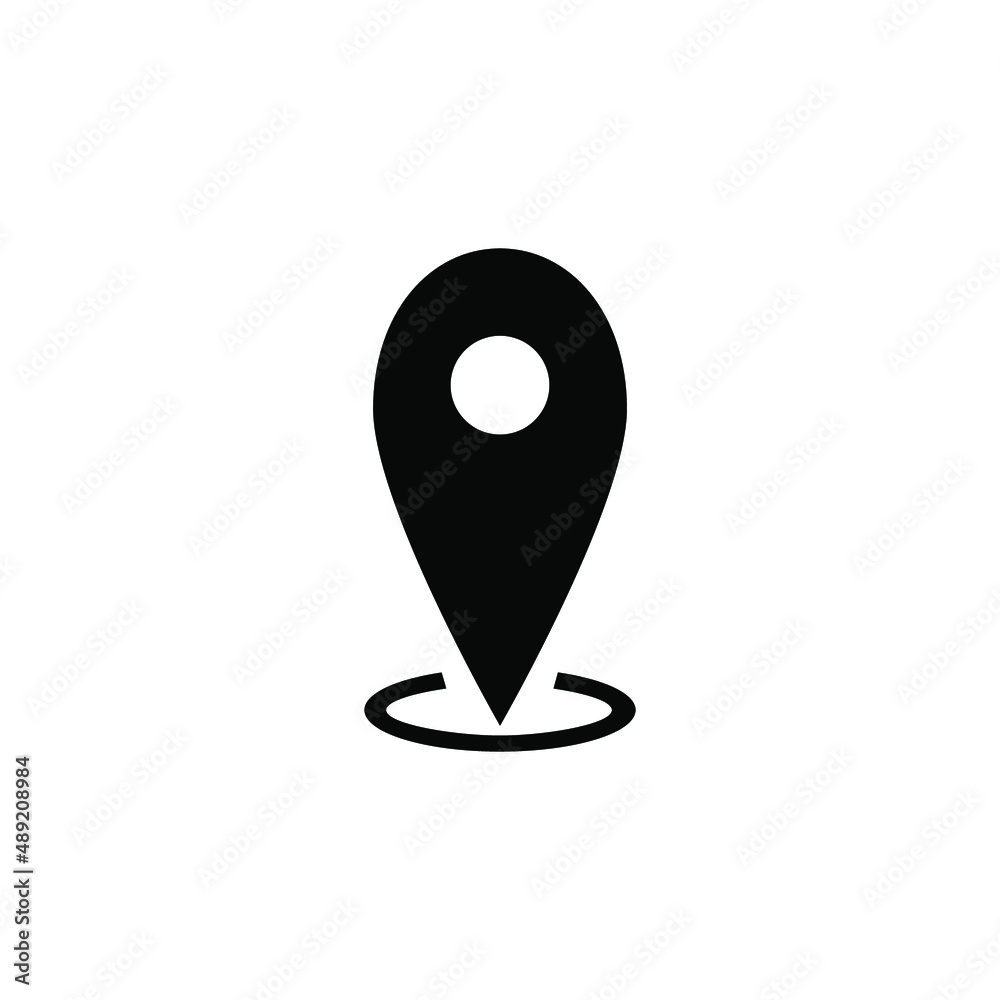 simple location sign vector icon. silhouette map marker simple location sign vector icon. silhouette map marker