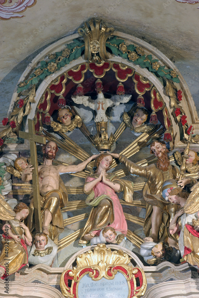 Coronation of the Virgin Mary, high altar in the Church of Our Lady of Dol in Dol, Croatia