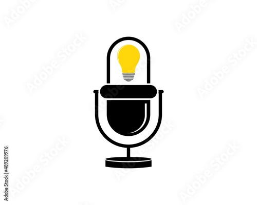 Music microphone with electrical bulb inside