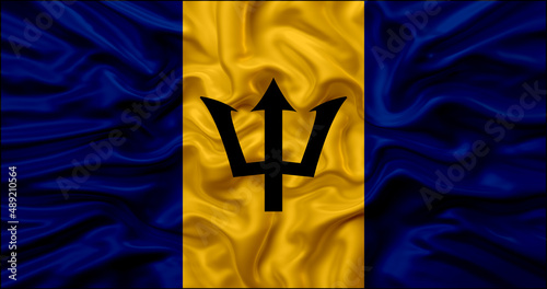 Barbados waving flag photo