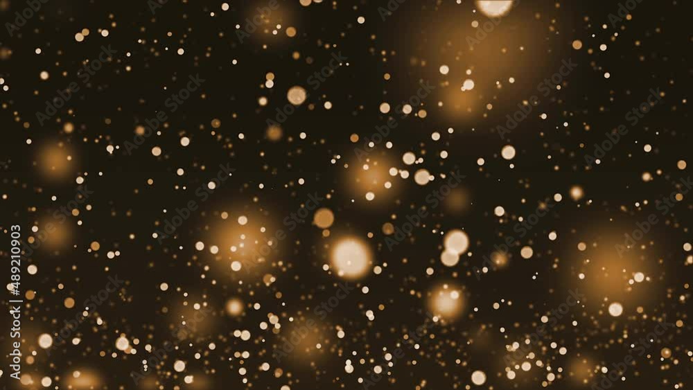 Golden particles flies in the air 4k LOOP
