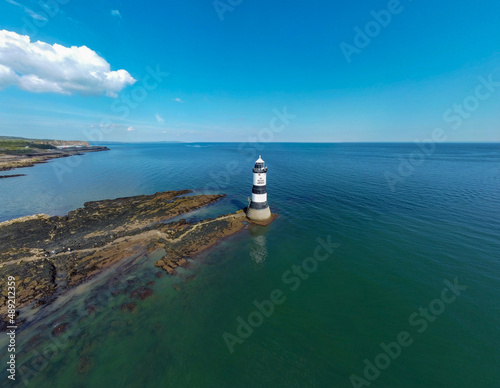 Aerial view of Trwyn Du Lighthouse in Penmon photo