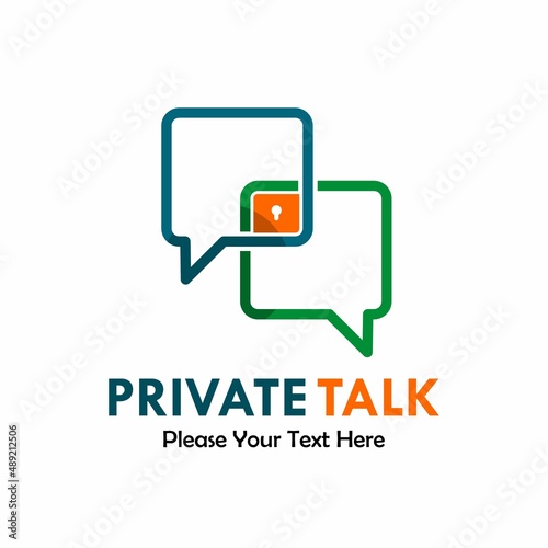 Private talk logo template illustration