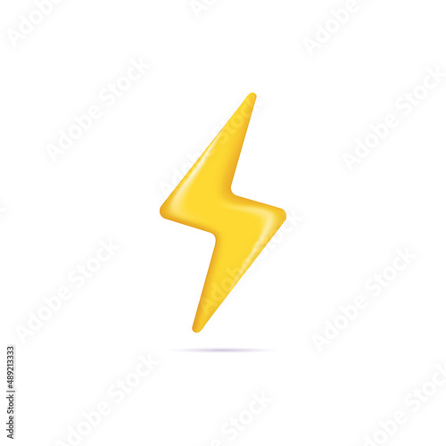 Flash thunder 3d icon vector illustration design element