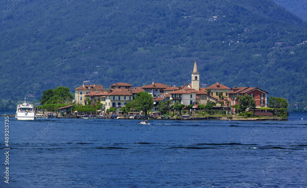 old fishing village on the island in the middle of Lake Maggiore.Piedmont, Italy.