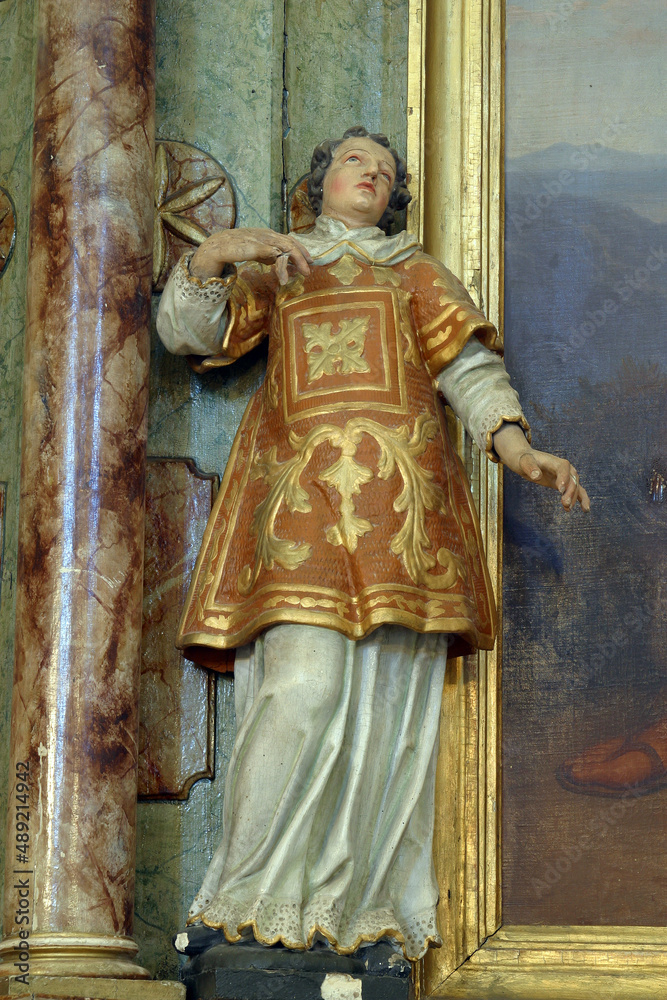 Statue of Saint in the Church of Saint Francis Xavier in Vugrovec, Croatia