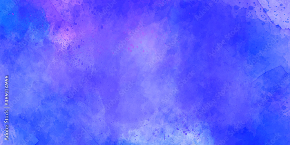 Dark Blue and pink gradient abstract watercolor painting textured on white paper background with splashes. colorful watercolor background. hand painted by brush. 