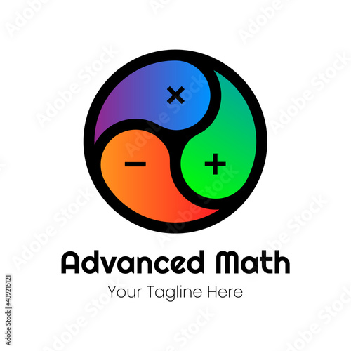 Math tutor logo design with Sacred geometry icon of harmony, balance, Alchemy, religion, philosophy, spirituality, hipster symbols and elements.