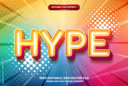 orange purple hype neon glow Bold 3D Editable text Effect Style